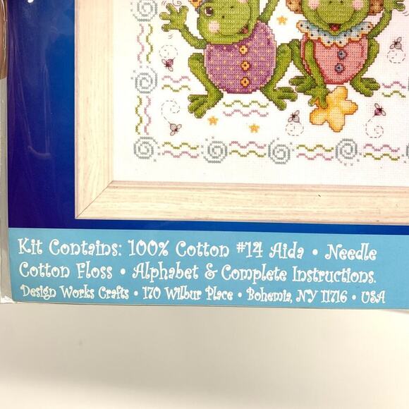 NOS Tobin Baby Froggie Fun 11" x 14" Cross Stitch Sampler Kit Unopened T21724 - Picture 6 of 6